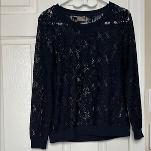 Vero Moda Navy Lace Detail Top